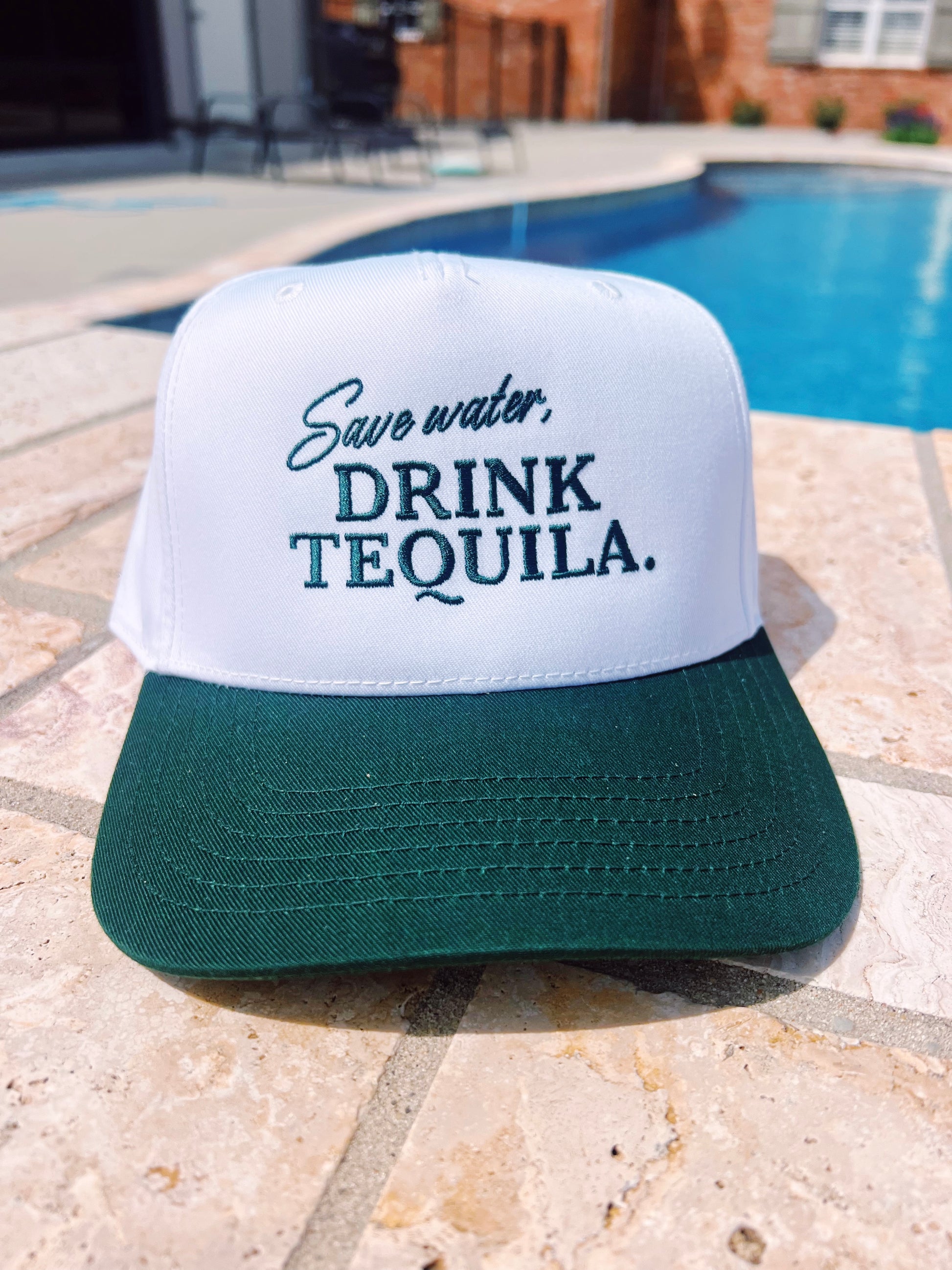 Save water, Drink Tequila- Green/White Trucker