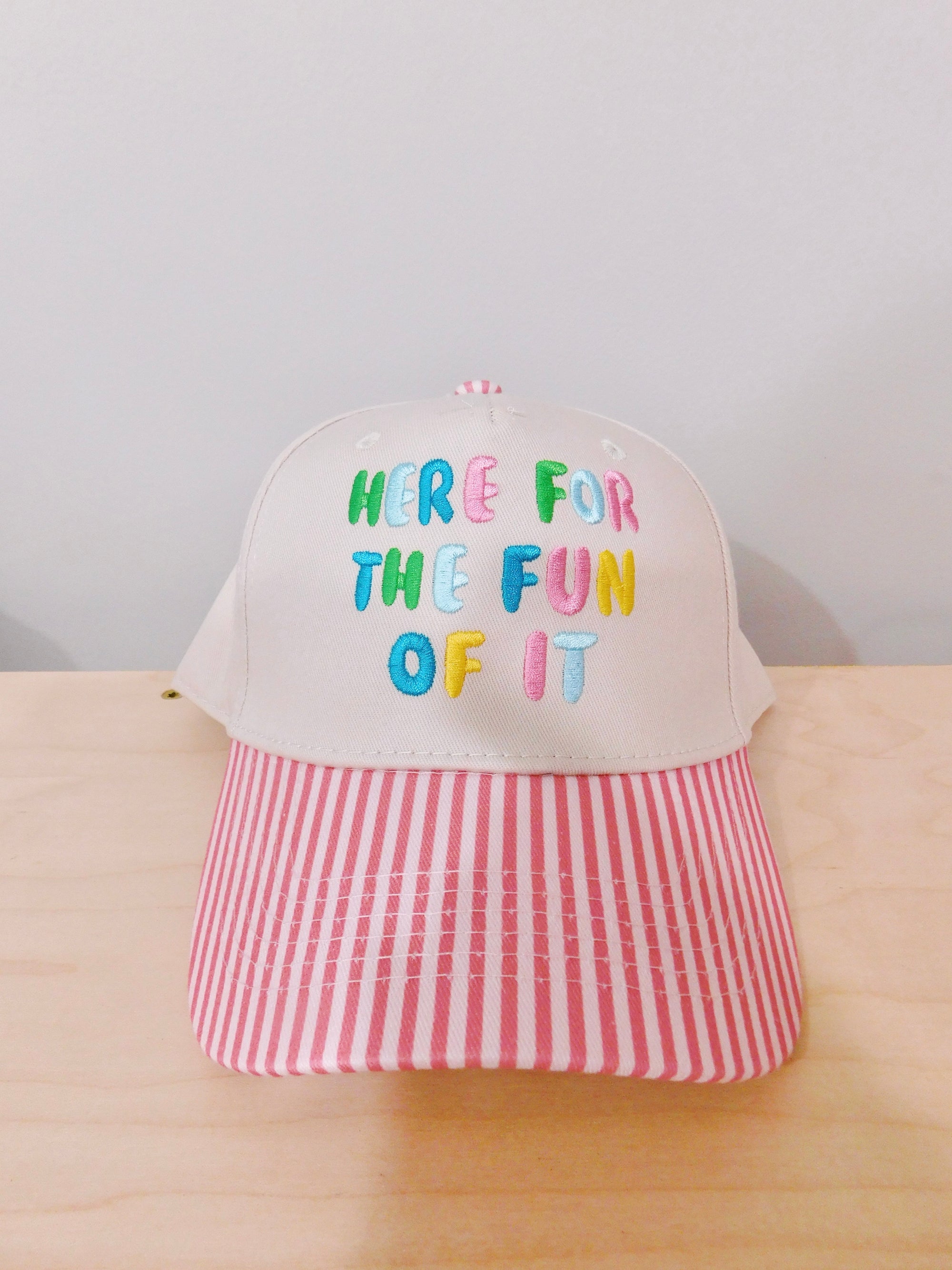 Here For The Fun Of It- Pink Striped