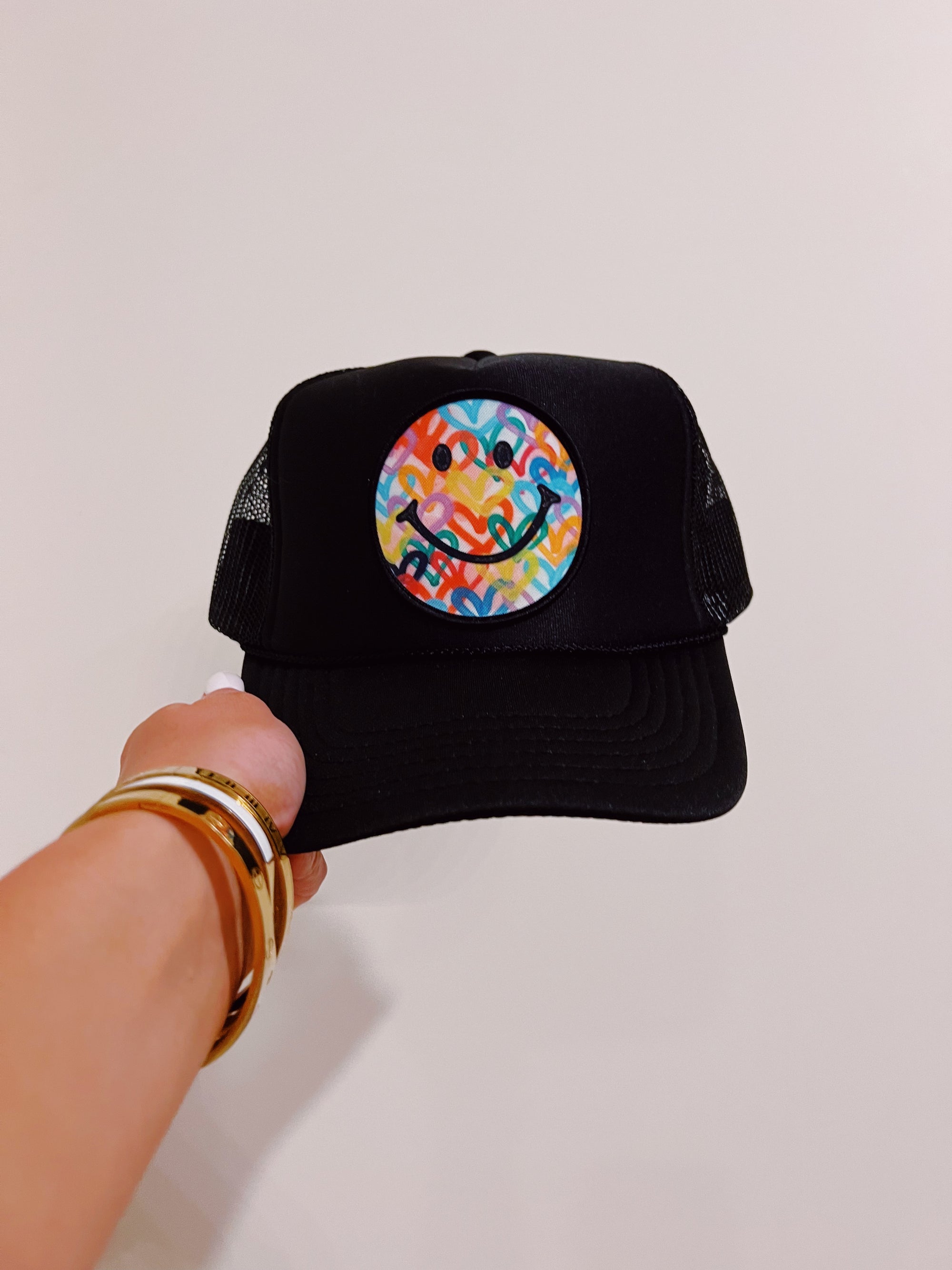 Black Smiley Trucker