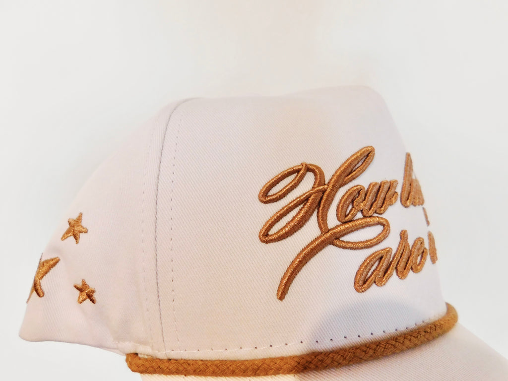 How lucky are we! - Tan/White Rope Hat
