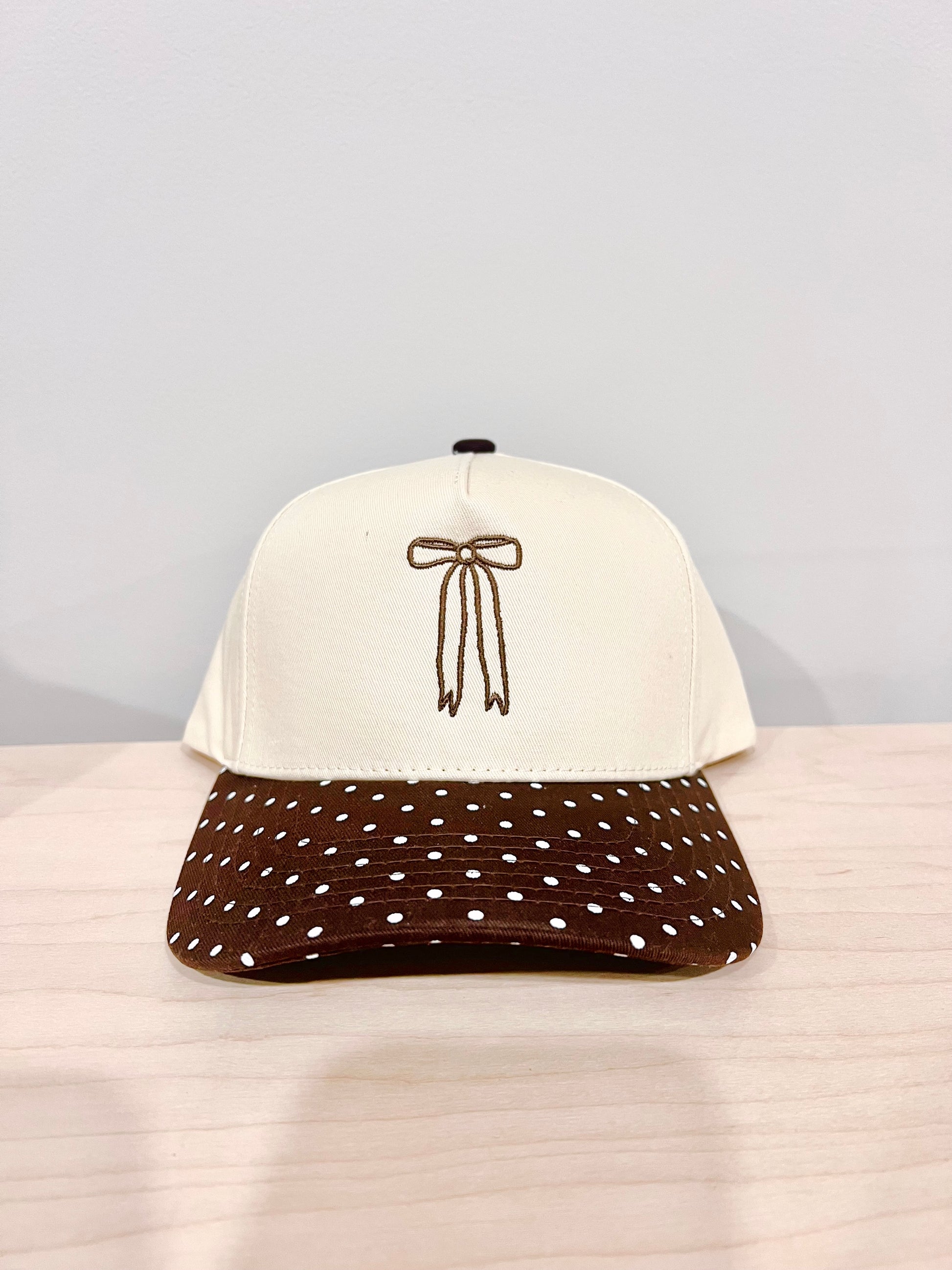 Bow Trucker - Brown Polka Dot
