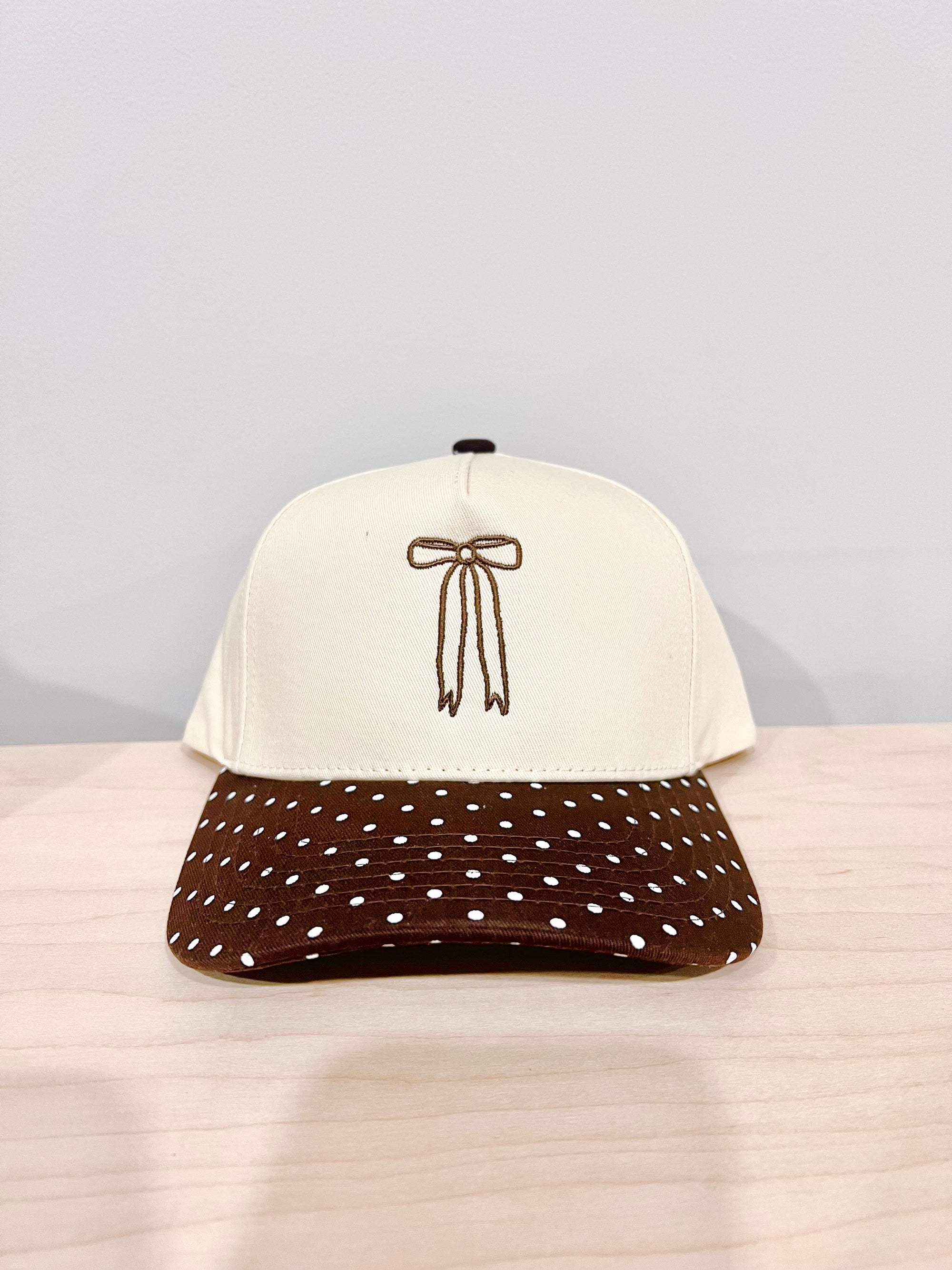 Bow Trucker - Brown Polka Dot