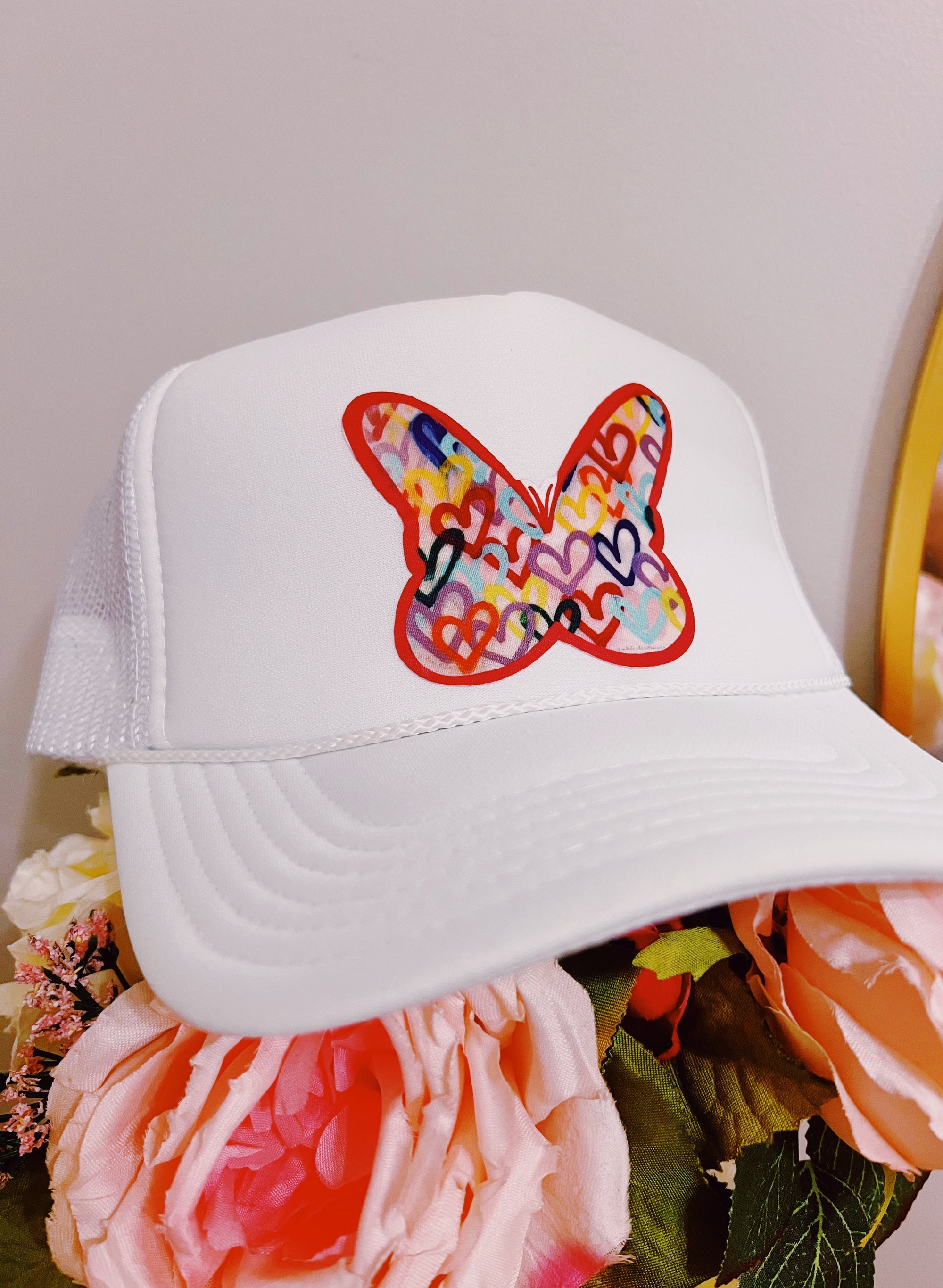 White Butterfly Trucker